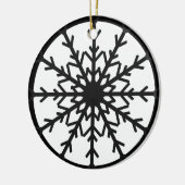 Bold Black & White Snowflake Holiday Ornament (Links)