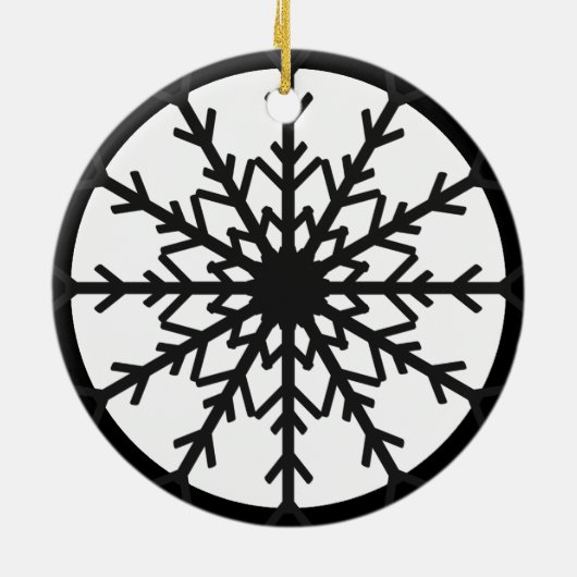 Bold Black & White Snowflake Holiday Ornament (Achterkant)