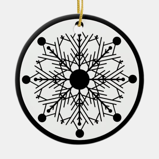 Bold Black & White Snowflake Holiday Ornament (Voorkant)