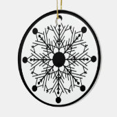 Bold Black & White Snowflake Holiday Ornament (Links)