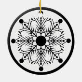 Bold Black & White Snowflake Holiday Ornament (Achterkant)