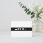 Bold Black & White Stripe Editable Text Informatiekaartje (Staand voorkant)