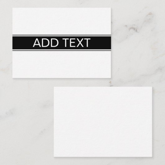 Bold Black & White Stripe Editable Text Informatiekaartje (Voorkant / Achterkant)