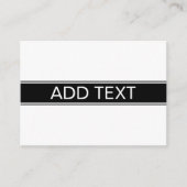 Bold Black & White Stripe Editable Text Informatiekaartje (Voorkant)