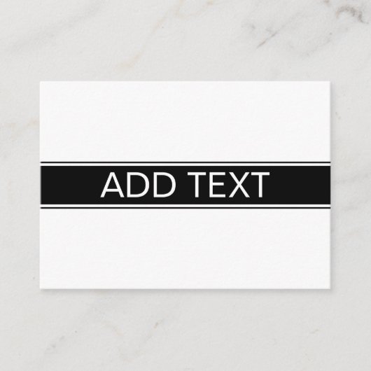 Bold Black & White Stripe Editable Text Informatiekaartje (Voorkant)