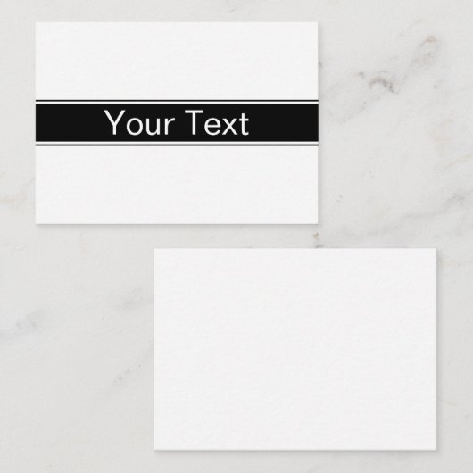 Bold Black & White Stripe Editable Text Notitiekaartje (Voorkant / Achterkant)