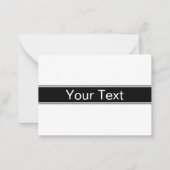 Bold Black & White Stripe Editable Text Notitiekaartje (Voorkant)