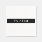 Bold Black & White Stripe Editable Text Servet (Voorkant)