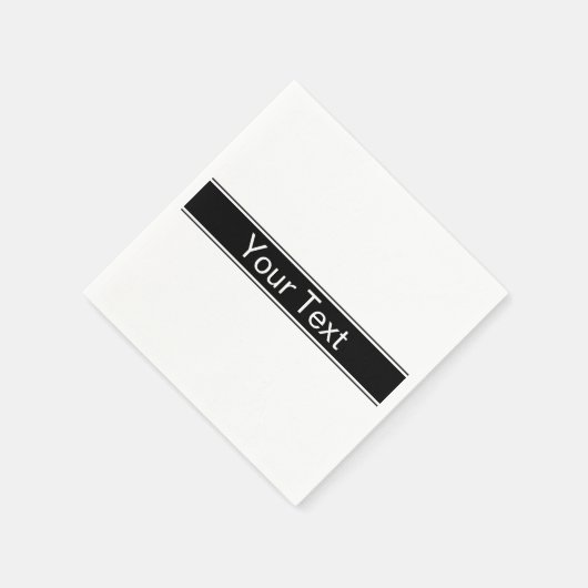 Bold Black & White Stripe Editable Text Servet (Hoek)