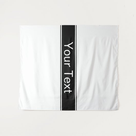 Bold Black & White Stripe Editable Text Wandkleed (Voorkant (horizontaal))