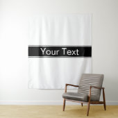 Bold Black & White Stripe Editable Text Wandkleed (In situ)