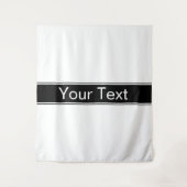 Bold Black & White Stripe Editable Text Wandkleed (Voorkant)