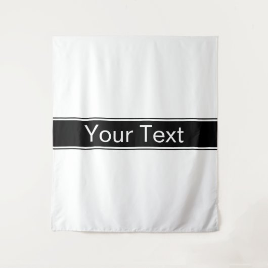 Bold Black & White Stripe Editable Text Wandkleed (Voorkant)