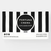 Bold Black & White Striped Business Display Event  Spandoek (Horizontaal)