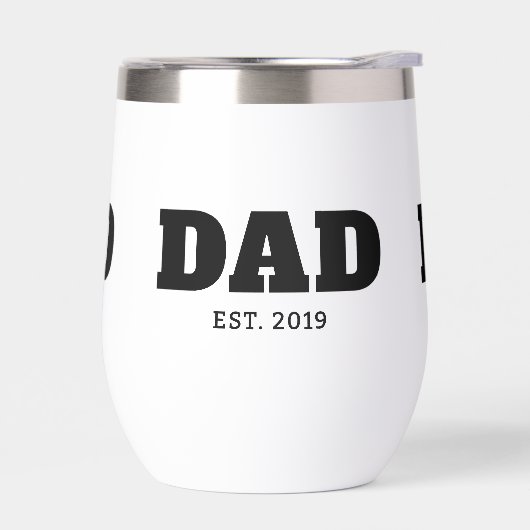 Bold Black & White Text Est Year Dad (Links)