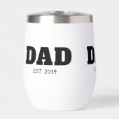 Bold Black & White Text Est Year Dad (Voorkant)