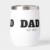 Bold Black & White Text Est Year Dad (Achterkant)