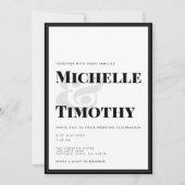 Bold Black White Typography Minimalist Weddenschap Kaart (Voorkant)