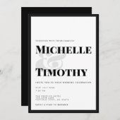 Bold Black White Typography Minimalist Weddenschap Kaart (Voorkant / Achterkant)