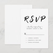 Bold Black & White Wedding RSVP Kaartje (Voorkant / Achterkant)