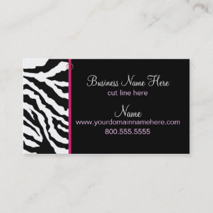 Bold Black & White Zebra Print Visitekaartje