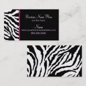Bold Black & White Zebra Print Visitekaartje (Voorkant / Achterkant)