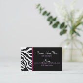 Bold Black & White Zebra Print Visitekaartje (Staand voorkant)