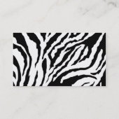 Bold Black & White Zebra Print Visitekaartje (Achterkant)