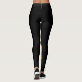 Bold Black with Metallic Gold Unique Stylish Leggings (Achterkant)