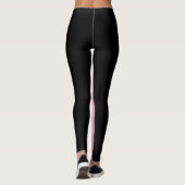 Bold Black with Soft Pink Unique Stylish Leggings (Achterkant)