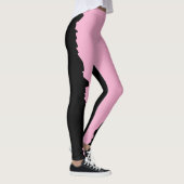 Bold Black with Soft Pink Unique Stylish Leggings (Rechts)