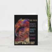 Bold Black Woman International Women's Day Card Feestdagen Kaart (Voorkant)