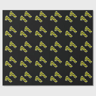 Bold, Black & Yellow Stripes 11 Event # (Verjaarda Cadeaupapier