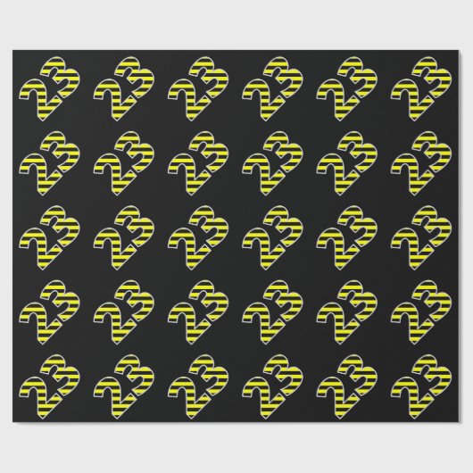 Bold, Black & Yellow Stripes 23 Event # (Verjaarda Cadeaupapier (Vlak)