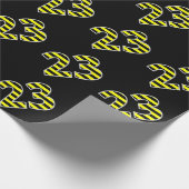 Bold, Black & Yellow Stripes 23 Event # (Verjaarda Cadeaupapier (Hoek)