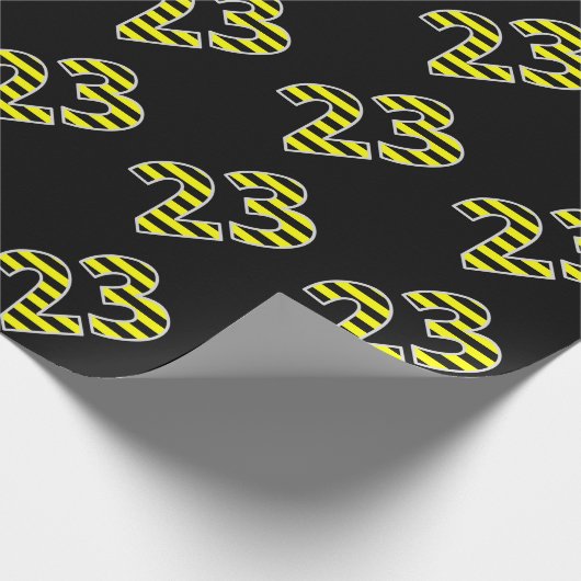 Bold, Black & Yellow Stripes 23 Event # (Verjaarda Cadeaupapier (Hoek)