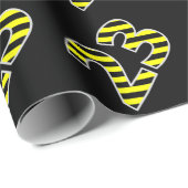 Bold, Black & Yellow Stripes 23 Event # (Verjaarda Cadeaupapier (Rol Hoek)