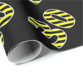 Bold, Black & Yellow Stripes 30 Event # (Verjaarda Cadeaupapier (Rol Hoek)