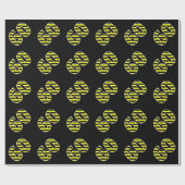 Bold, Black & Yellow Stripes 60 Event # (Verjaarda Cadeaupapier (Vlak)