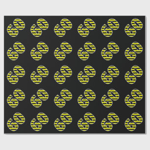 Bold, Black & Yellow Stripes 60 Event # (Verjaarda Cadeaupapier