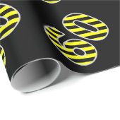 Bold, Black & Yellow Stripes 60 Event # (Verjaarda Cadeaupapier (Rol Hoek)