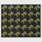 Bold, Black & Yellow Stripes 70 Event # (Verjaarda Cadeaupapier (Vlak)