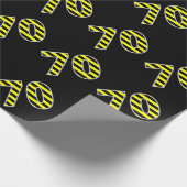 Bold, Black & Yellow Stripes 70 Event # (Verjaarda Cadeaupapier (Hoek)