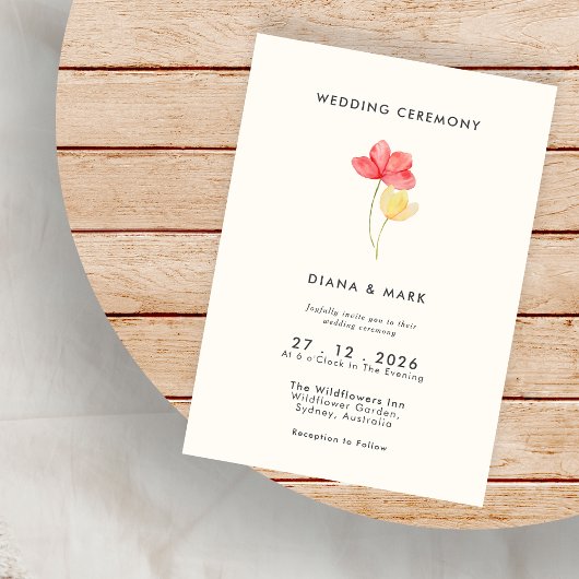 Bold Bloemen bruiloft uitnodigingen