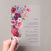 Bold Bloemen Huwelijk Acryl Uitnodiging (Insitu (Draagbaar))