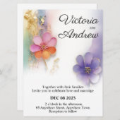 Bold Bloemen Huwelijksuitnodiging (Voorkant / Achterkant)