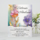 Bold Bloemen Huwelijksuitnodiging (Staand voorkant)