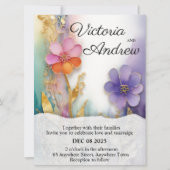 Bold Bloemen Huwelijksuitnodiging (Voorkant)