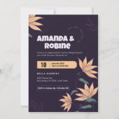 Bold Bloemen Huwelijksuitnodiging Kaart (Voorkant)