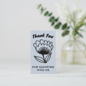BOLD BLOOM BESTELLING BEDANKT Minimal Bloem QR cod Visitekaartje (Staand voorkant)